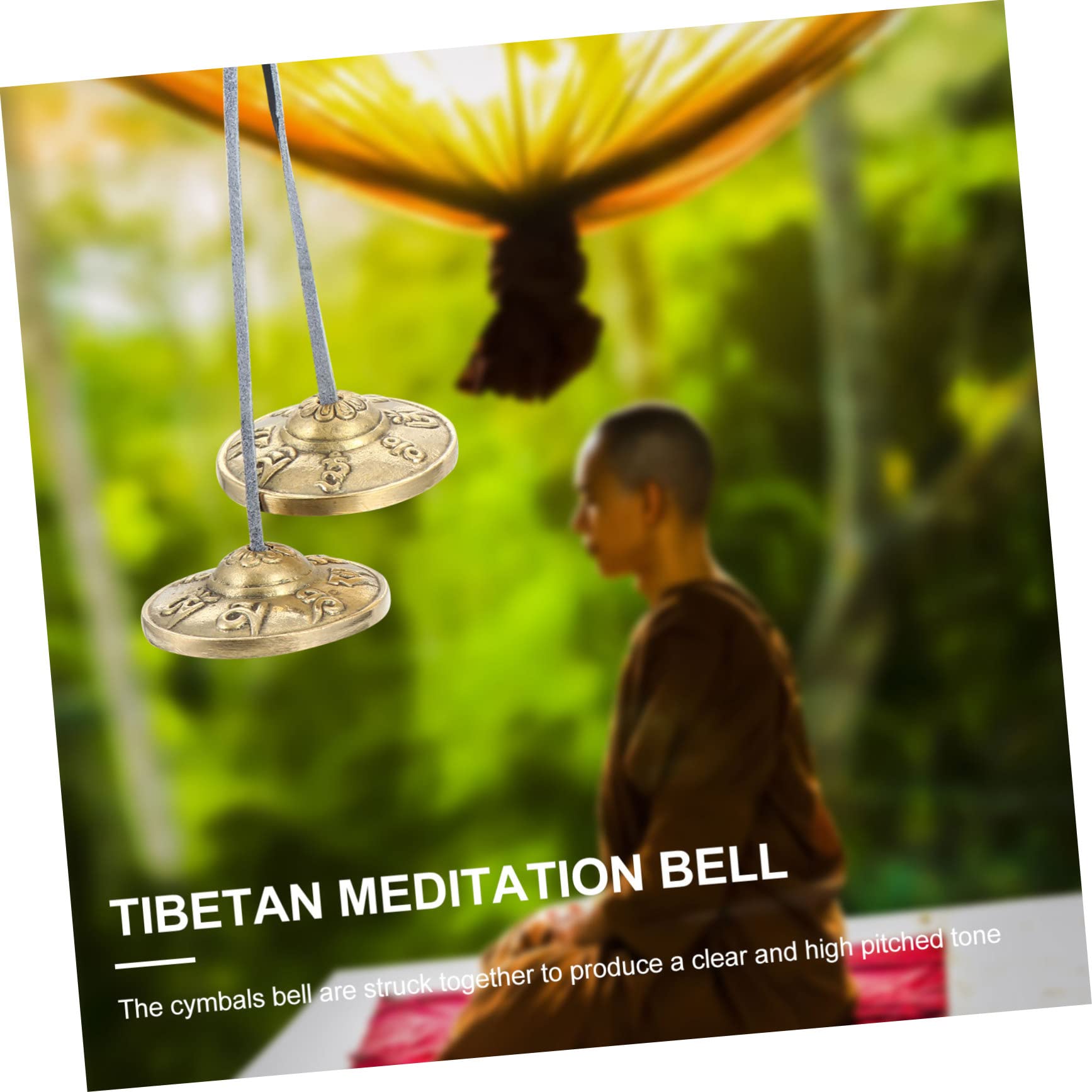 Milisten 1 Paar Läute Die Glocke Bauch Buddhistische Glückssymbole Nepal-becken Om Tingsha-glocken Handgestimmte Tibetische Glocke Yoga Glockenspiel Pu Musik Buddhistische Lieferungen
