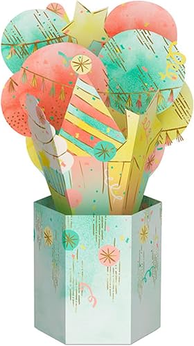 Miniatura 2 de Hallmark Paper Wonder - Tarjeta desplegable de cumpleaños (ramo de globos de cupcakes)