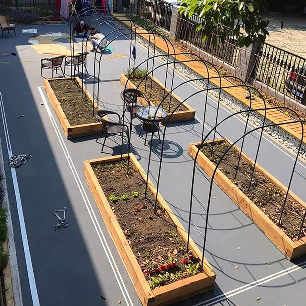 Metal Arch Trellis,Garden Arbors,Climbing Rose Trellis,for Various Climbing Plant,Outdoor Garden Lawn Backyard,Multiple, Black-180220cm