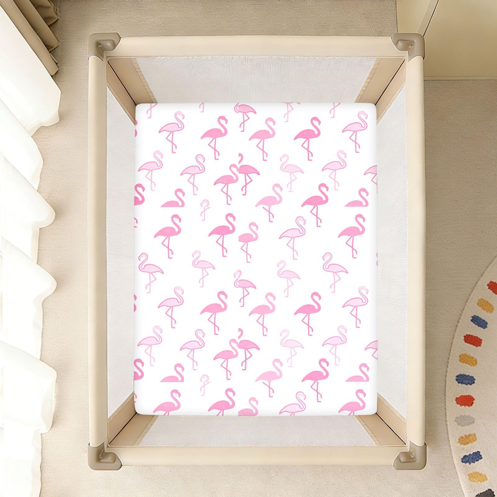 Flamingi pościel do łóżeczka dziecięcego bawełna Playard prześcieradło ultramiękka poszewka na pościel dla malucha do dekoracji pokoju dziecięcego 1 opakowanie