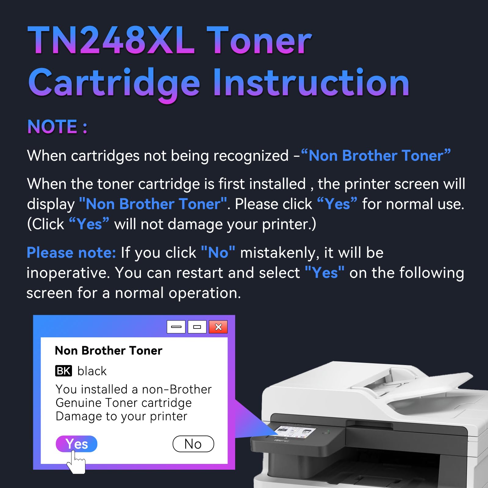 TN248XL TN-248XL TN248 TN-248 Toner do MFC-L3740CDW DCP-L3520CDWE 4-pak | Kompatybilny z Brother MFC-L3760CDW i DCP-L3560CDW MFC-L8390CDW BrotherHL-L3220CWE HL-L3240CDW TN-248CMYK TN-248VAL