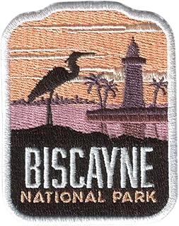 Vagabond Heart Biscayne National Park Iron On Patch - Travel Badge - Sew On or Iron On Applique for Jeans Hats Bags - Hiking Souvenir for Backpack or Jacket - Gift for Travelers - 2.75 inch