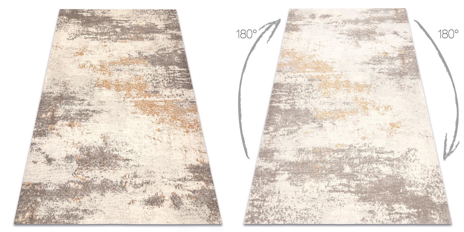 rugsx Wollteppich Abby 486.28.LA110 OSTA Kollektion, 100% Wolle, Vintage, modern beige/grau 80x160 cm