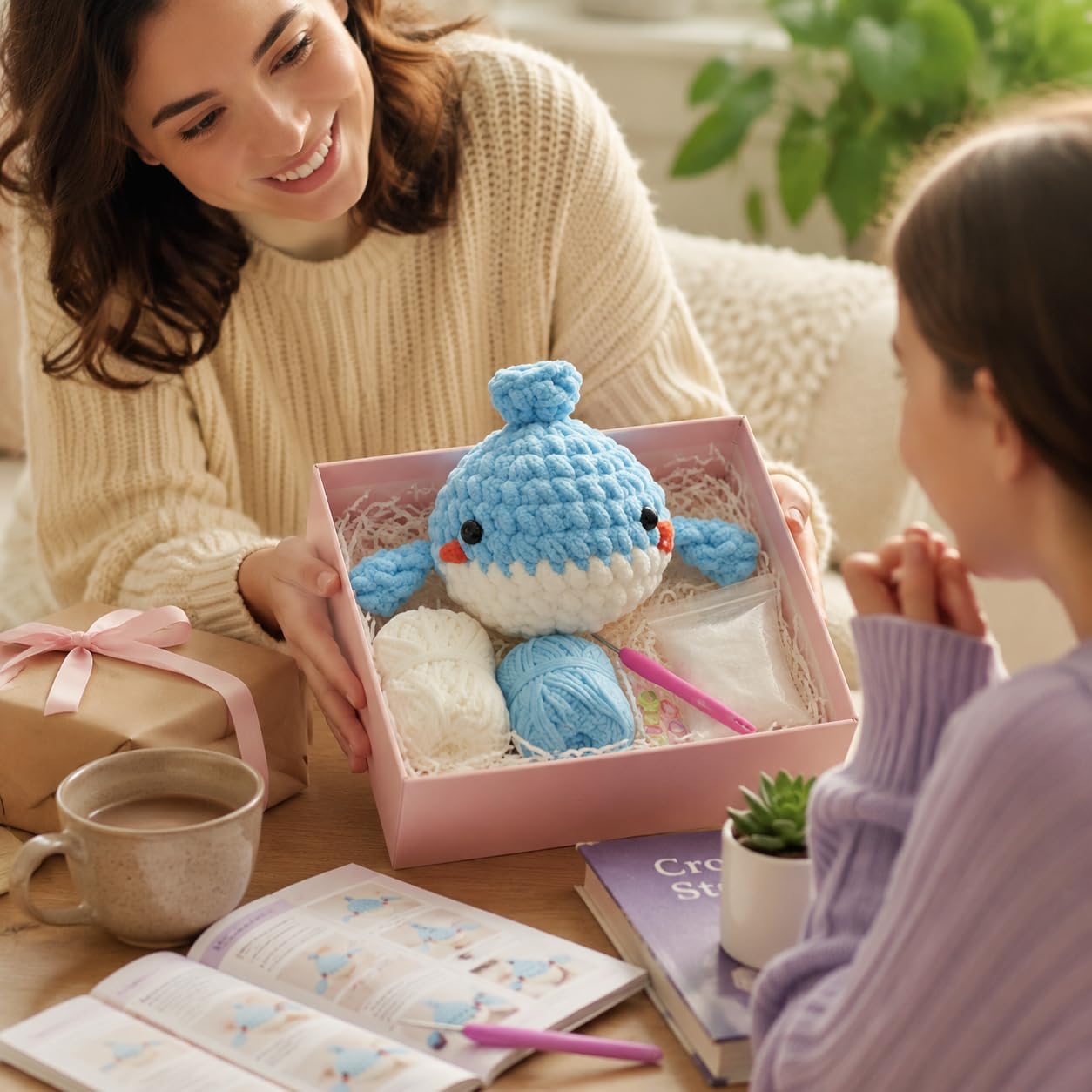 DIY Crochet Whale Kit for Adults Amigurumi Starter Set with Video