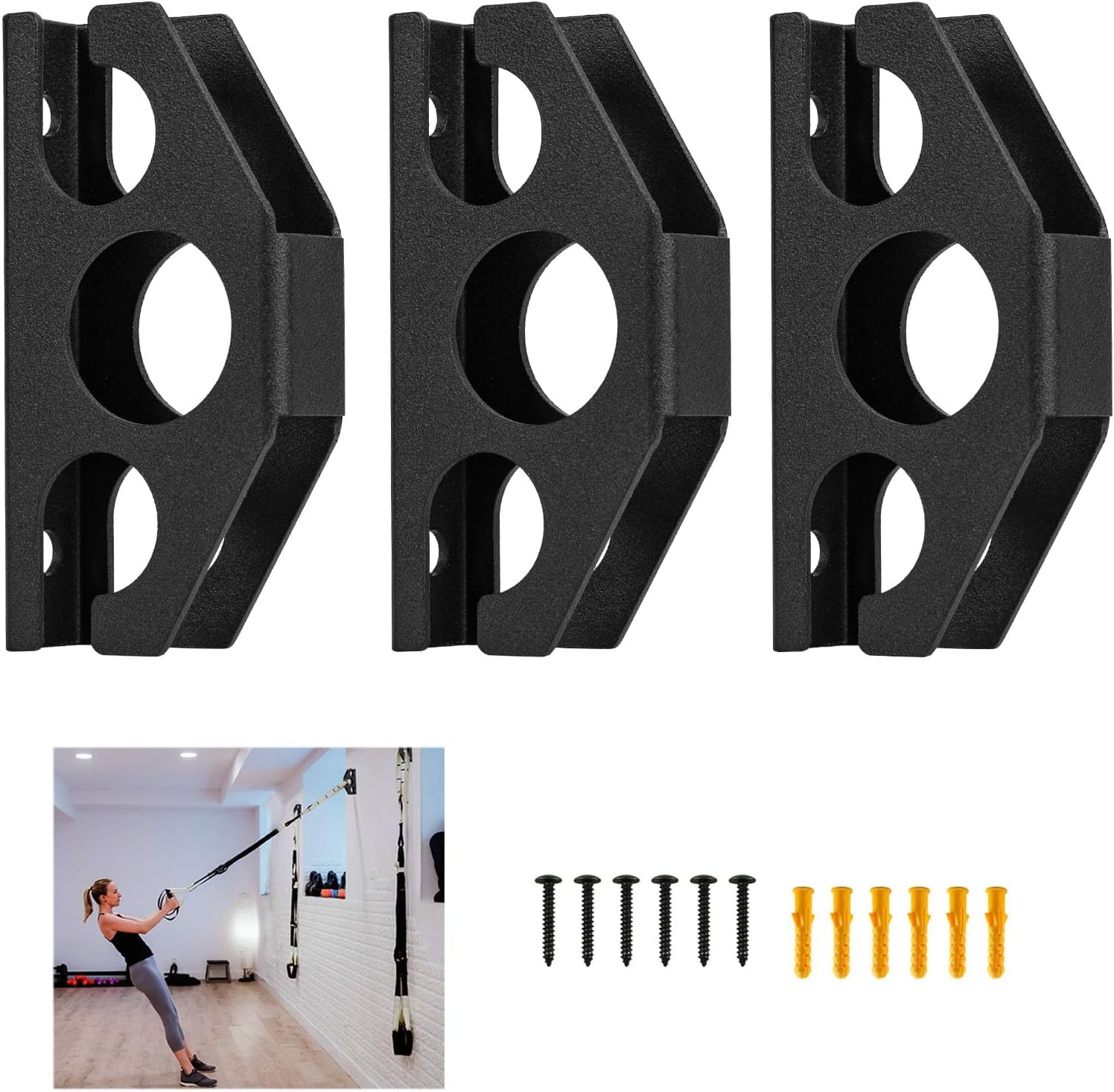 Garneck 2 Ancoraggi Per Porta Per Fasce Elastiche – Supporto Fitness In PVC Per Allenamento Casa, Stretching E Trazioni, Facili Da Usare