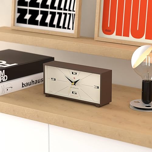 Miniatura 5 de NEWGATE Thunderbird - Reloj de escritorio  Diseño rectangular contemporáneo retro  marrón moca  Estilo moderno de mediados de siglo para escritorio,