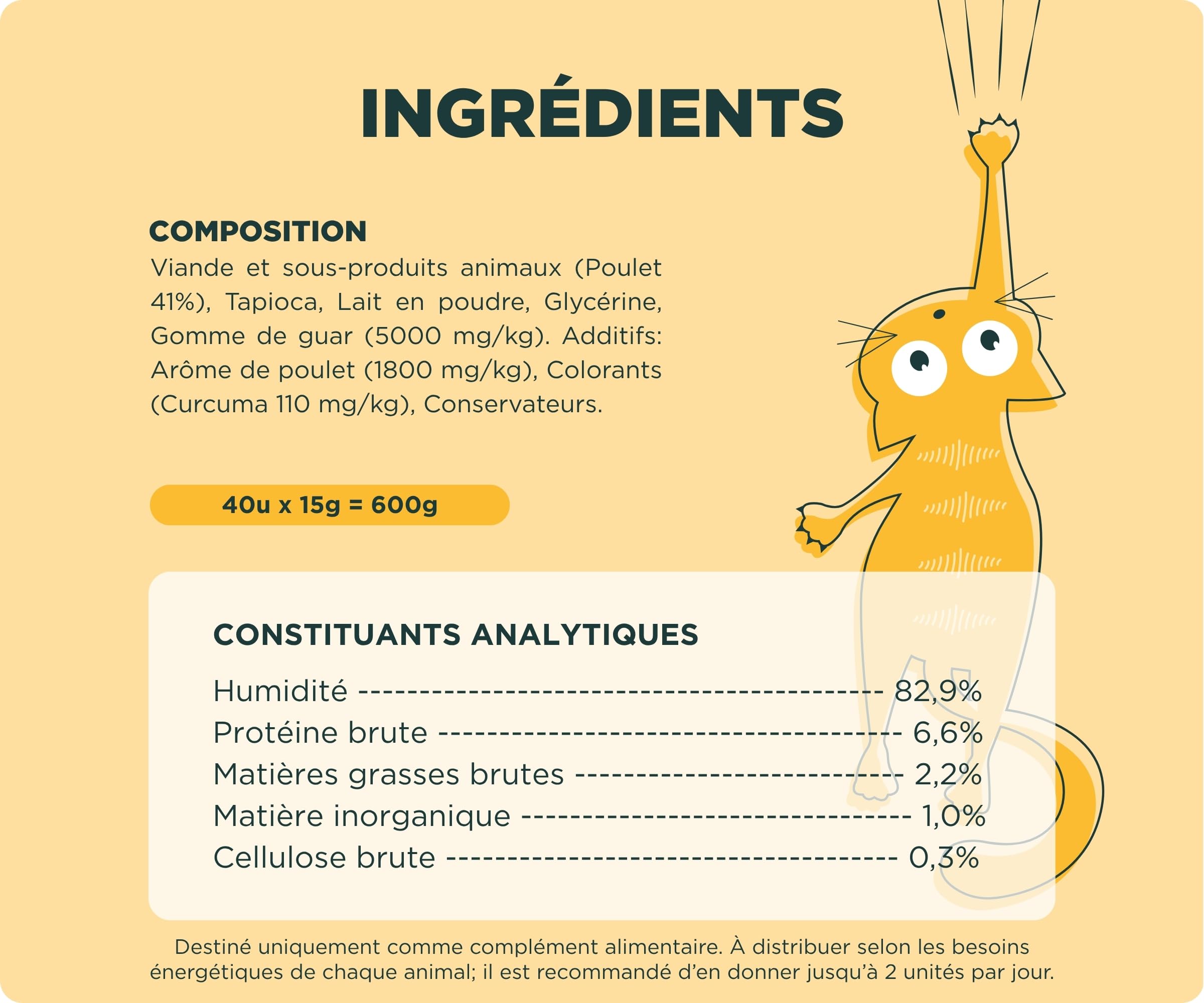 Wolf Belly - Liquid Snack pour Chat (40 uds x 15 g) à Base de Poulet | Creamy Friandises Saines Riches en Protéines | sans Céréales ni Colorants Artificiels - Fabriqué en Europe