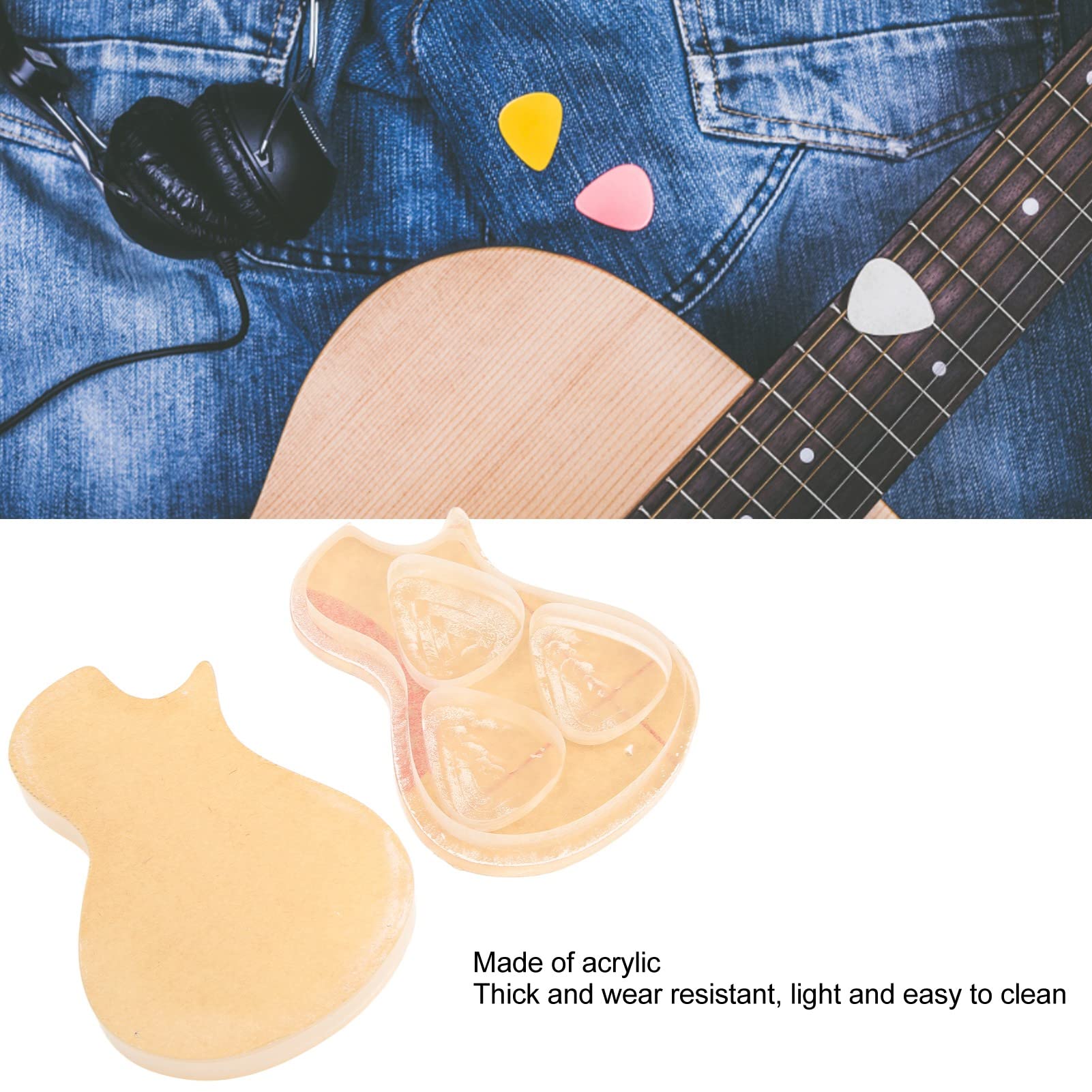 Amazon.co.jp: UPQRSG ギターピックボックスホルダー、透明アクリル