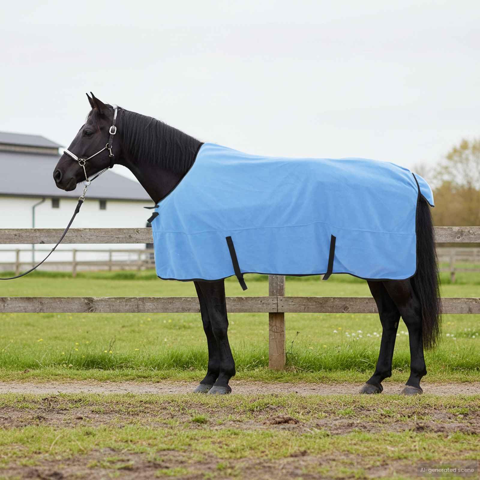Manta para caballos Aqua 165 cm, poliéster, transpirable, impermeable, resistente al viento, forro con funda extraíble ajustable para uso en invierno y exterior, protección óptima contra el
