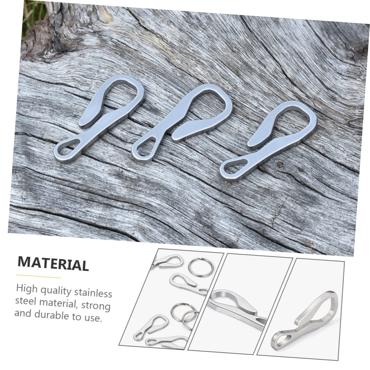 BESPORTBLE Portachiavi Moschettone Chiave Moschettone per Chiavi Fibbie Esterne in Argento Gancio per Auto Ganci per Auto Clip per Chiavi Silver Acciaio Inossidabile