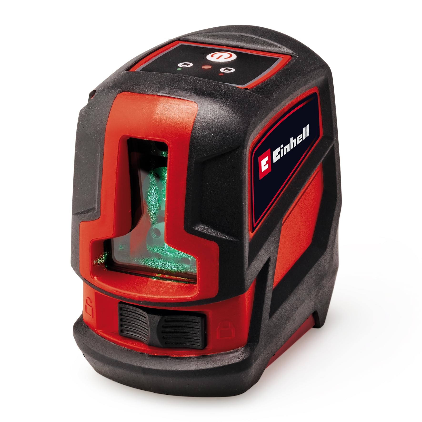 Einhell Láser de líneas cruzadas TC-LL 2 G (autonivelante, líneas láser verdes horizontales/verticales, nivel de burbuja digital, rosca de trípode de 1/4", incl. bolsa y abrazadera universal)