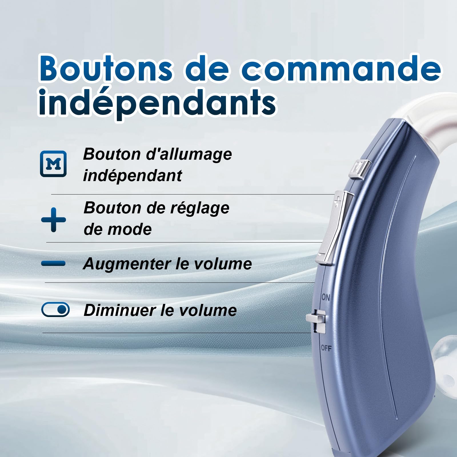 Britzgo Appareil avec 500 heures d'autonomie, annulation avancée du bruit (2, Bleu)
