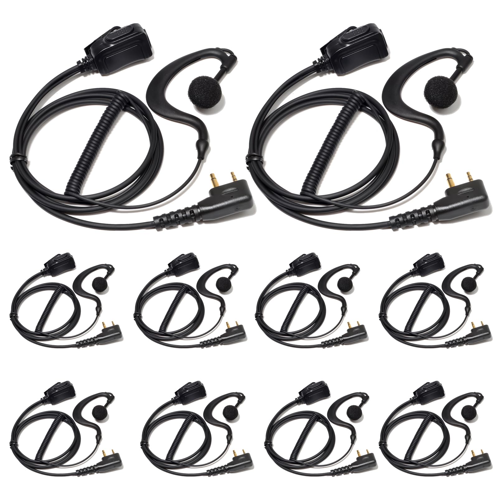 HYSHIKRA Micrófono Auricular Forma en D Compatible con Midland G7 Pro G8 G9 Pro M24 M24 Plus M48 M99 G6 XT G7 XTR | Supervisión de Seguridad Softair (1, Forma de D) — view 25