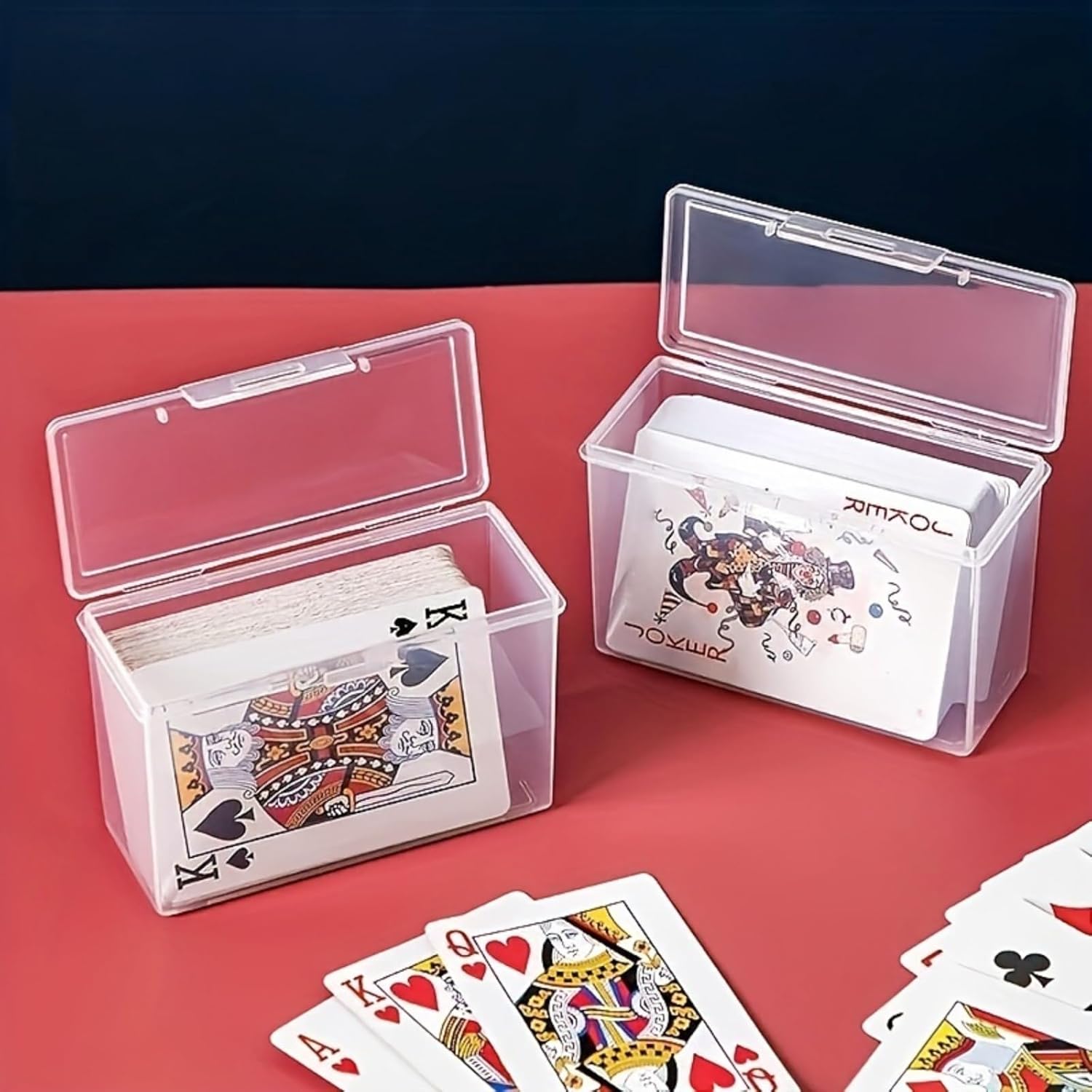Transparent Plastic Playing Card Storage Box, Durable Organizer Case for Poker, Magic Cards, Lightweight