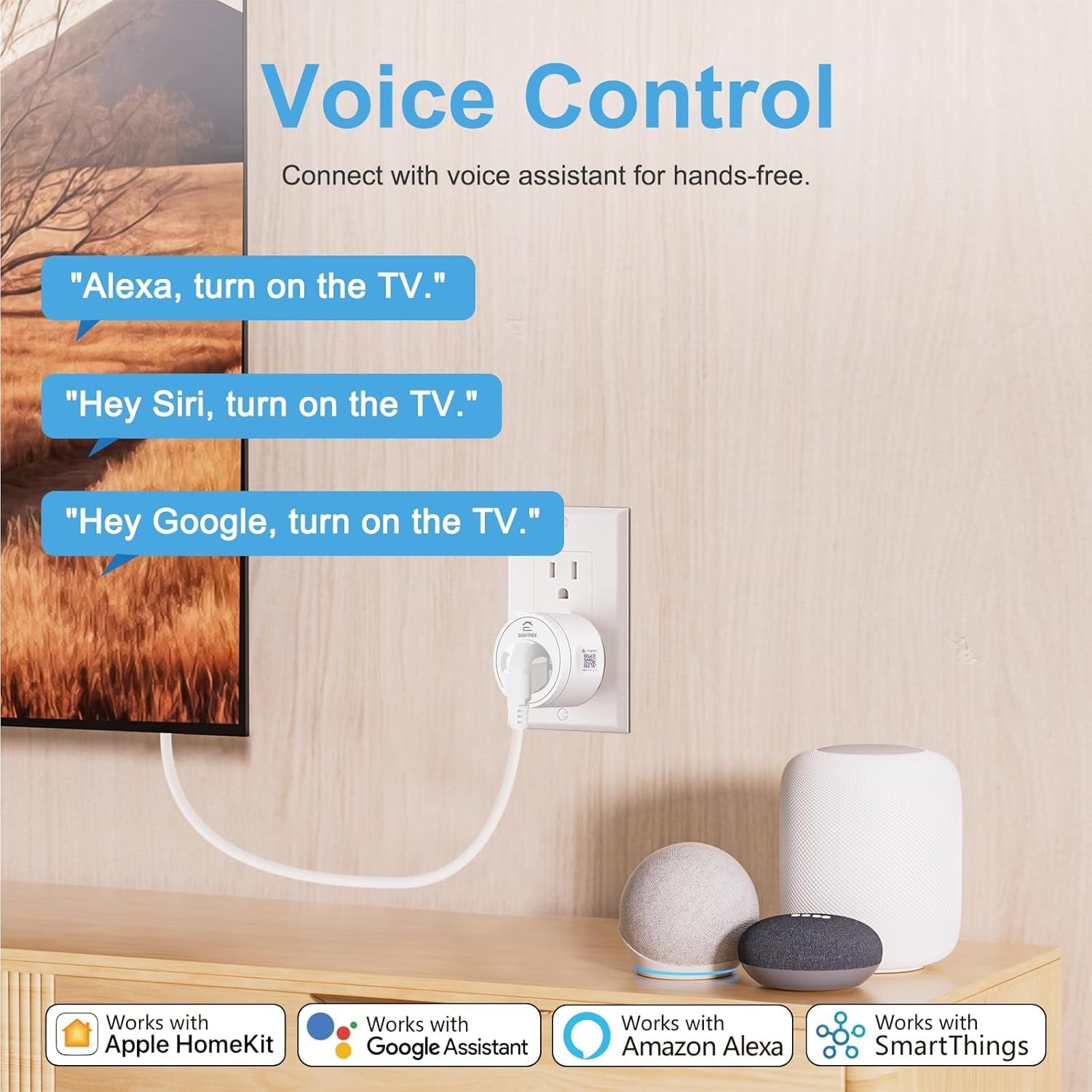 EIGHTREE Matter Smart Plug, Homekit Supported, Hub Required, Smart Plugs That Work with Alexa, Siri & Google Home, WiFi Plug with Remote Control, Timer & Schedule, Matter Smart Home 2.4GHz Wi-Fi Only 7 71gBvusrMOL. AC SL1500