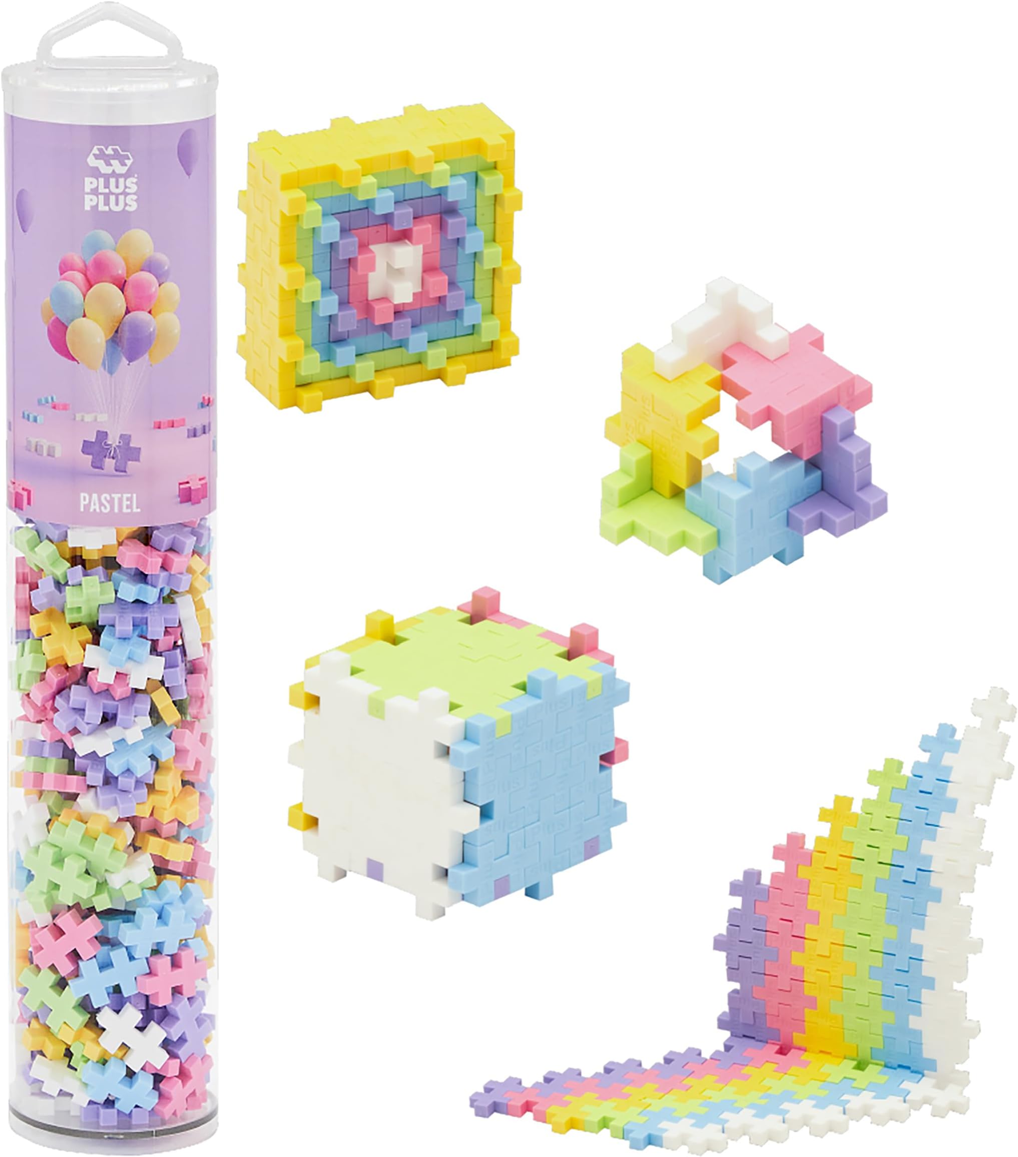 - Open Play Tube – 240 Piece Pastel Color Mix – Construction Building STEM | STEAM Toy, Interlocking Mini Puzzle Blocks for Kids