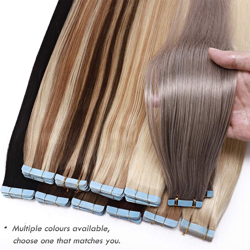 UK MODUS GESCHÄFT UK-Fashion-Shop Tape Extensions Echthaar 40 Schuss 100g Echthaar Extensions Tape In Haarverlängerung Glatt