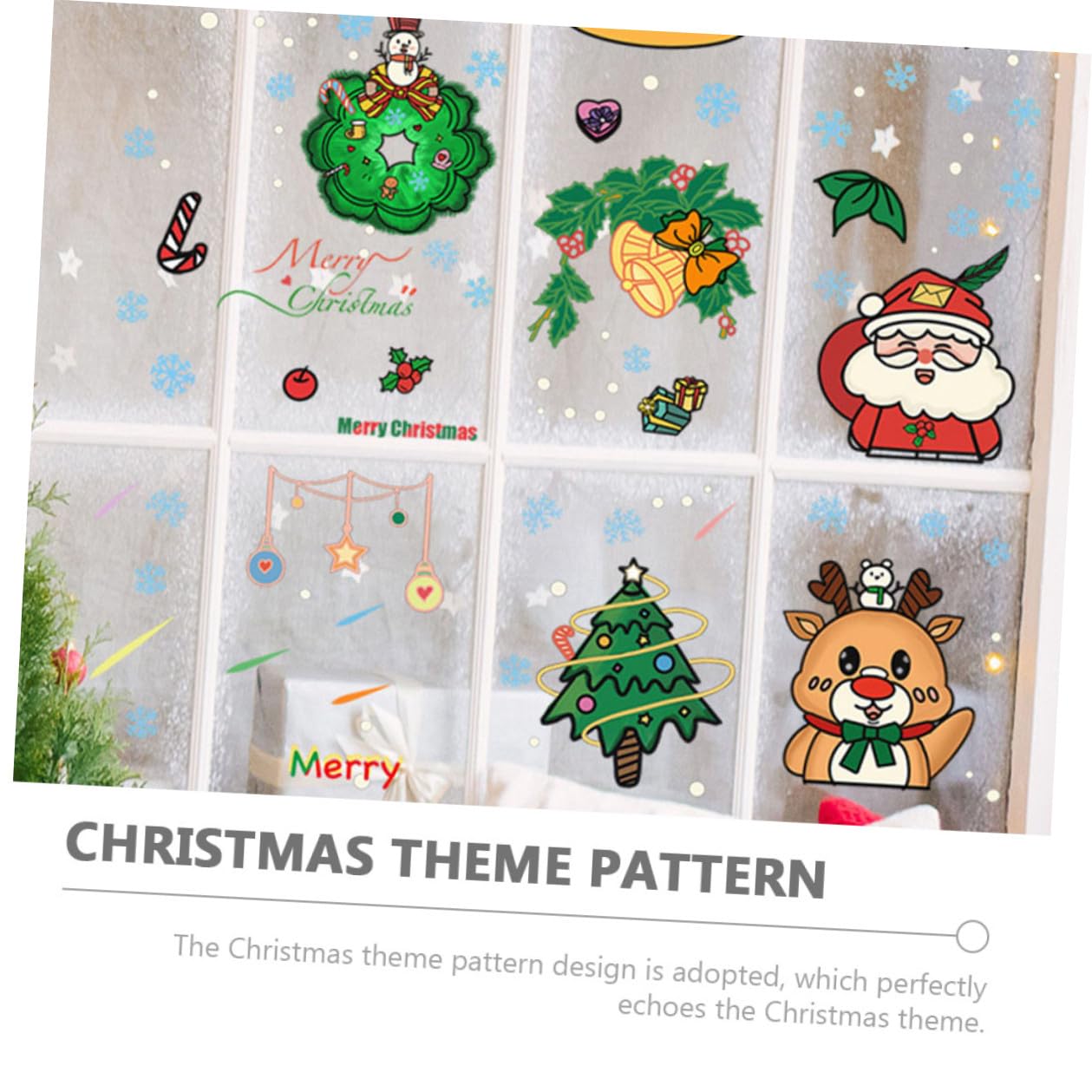 Angoily 30 Piezas Pegatinas Navideñas para Ventanas de PVC Decoración Removible con de Santa Claus Árbol y Reno Adhesivos Festivos para Cristales Navidad