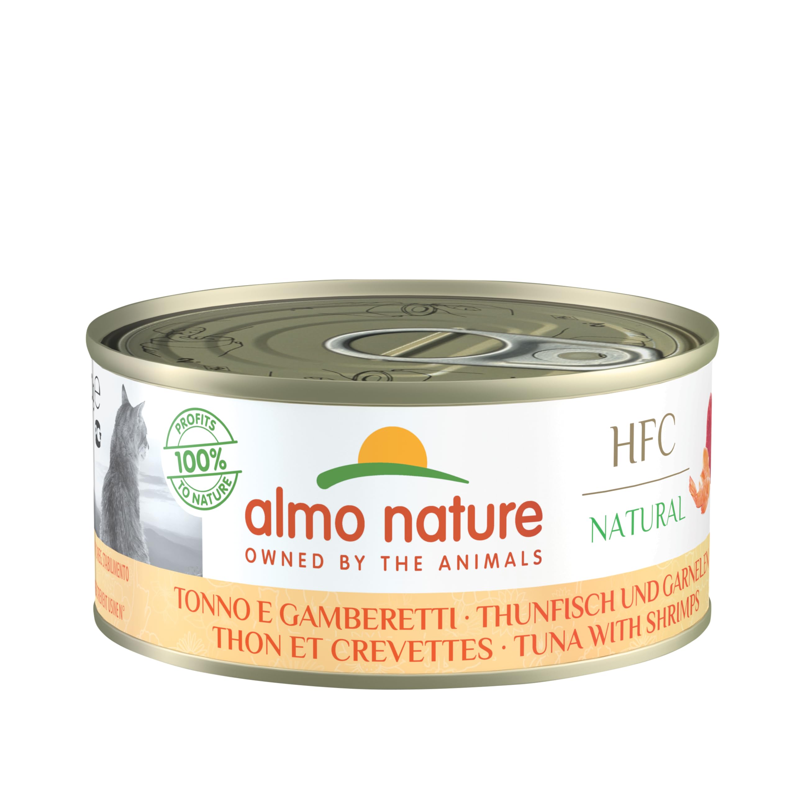 Almo Nature - HFC Natural z tuńczykiem i krewetkami - Mokre karmy dla dorosłych kotów: 24 pudełka 150g