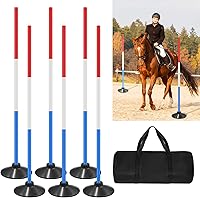 X-Kingsun 6 Set 6FT Adjustable Pole Bending Poles for Horses - Versatile Training for Equestrian, Soccer, Basketball Agility