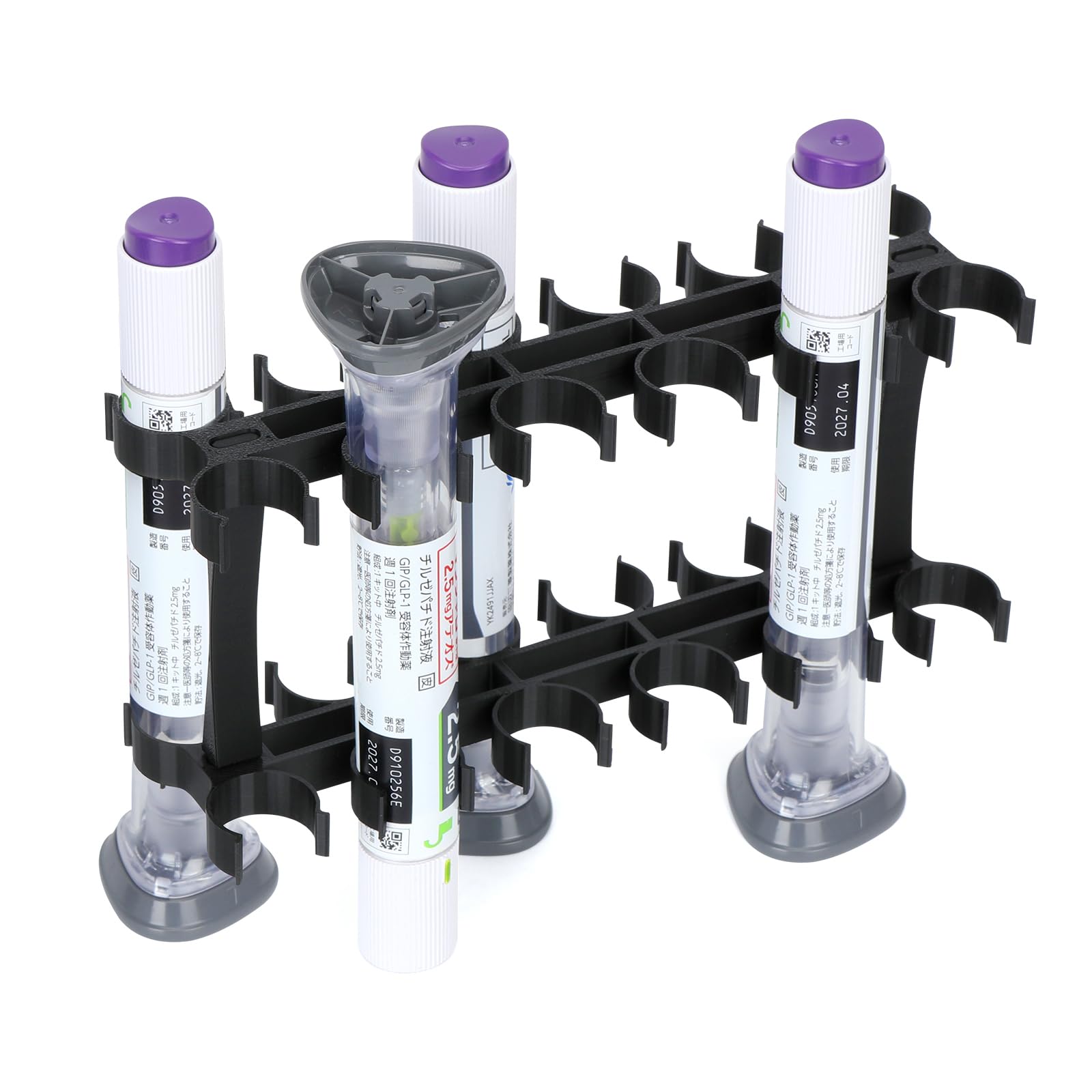 Insulin Pen Storage Holder for Zepbound Injection Pens | Compatible with Mounjaro, Refrigerator Storage Holder for 12 Pens, Diabetic Pen Storage for Zepbound (Black)