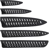 BOHUIZ 5-Pack Universal Knife Guards Set - Durable Plastic Blade Protectors for Chef, Paring, Bread, Utility & Santoku Knives, Black