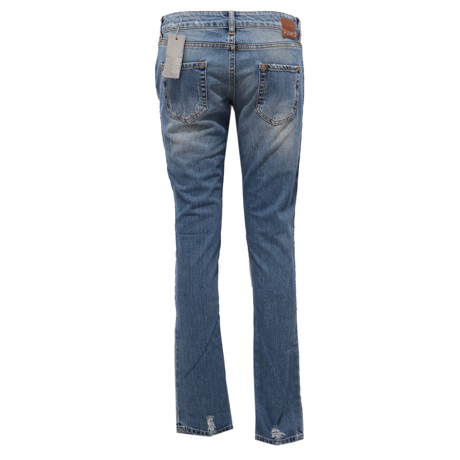 Pinko 1803AB Pantalone Donna Destroyed Blue Denim Jeans Woman
