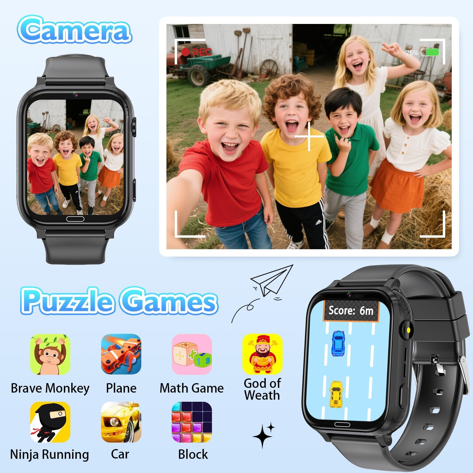 MOONKIDS Kinder Smartwatch Kinder mit GPS und Telefon, 4G Smart Watch Kinderuhr mit Voice Chat, SOS, IP67, Wasserdicht, Spielr, Geschenke für Jungen und Mädchen (Rosa)