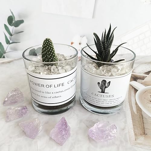 Miniatura 6 de ZHIYUXI Piedras de cristal de cuarzo transparente para pecera, grava, jarrón de relleno de piedras trituradas, cristales curativos pulidos, piedra