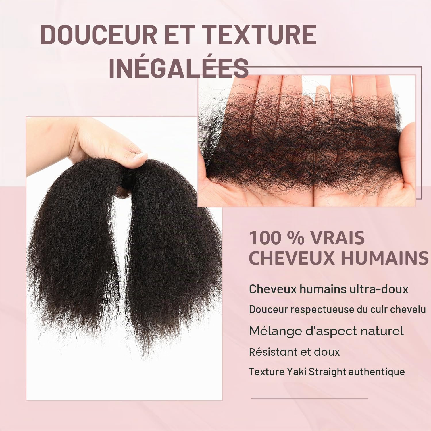 Originea Afro Kinky-Curly Bulk Human Hair for Locs Cheveux Naturel Humains 45cm 150g kinky bulk for Box Braids/Twist Braiding/Repair Locs Extensions, Tresses Africaine Naturel Noir
