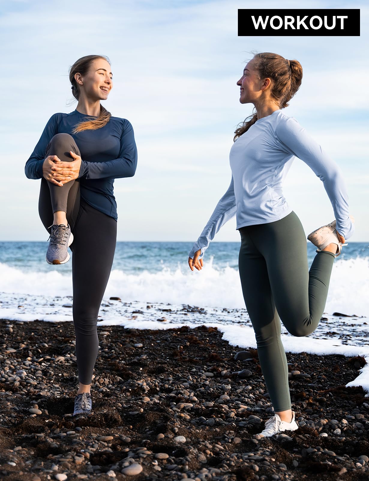 Emlovm SPF Sun Shirts for Women Long Sleeve UV Protection UPF 50+ Tops Lightweight Workout Clothes Quick Dry for Hiking Blue Medium