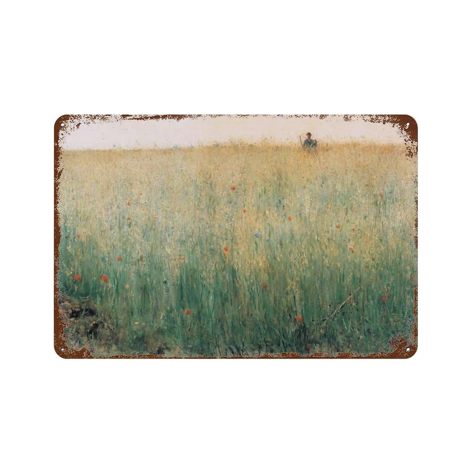xiaoxiaoshen Spring Wildflower Field Vintage Wall Decor Art Metal Tin Poster Modern Home Decor Art Home Bar Shop Decorations Vintage Sign 20x30cm