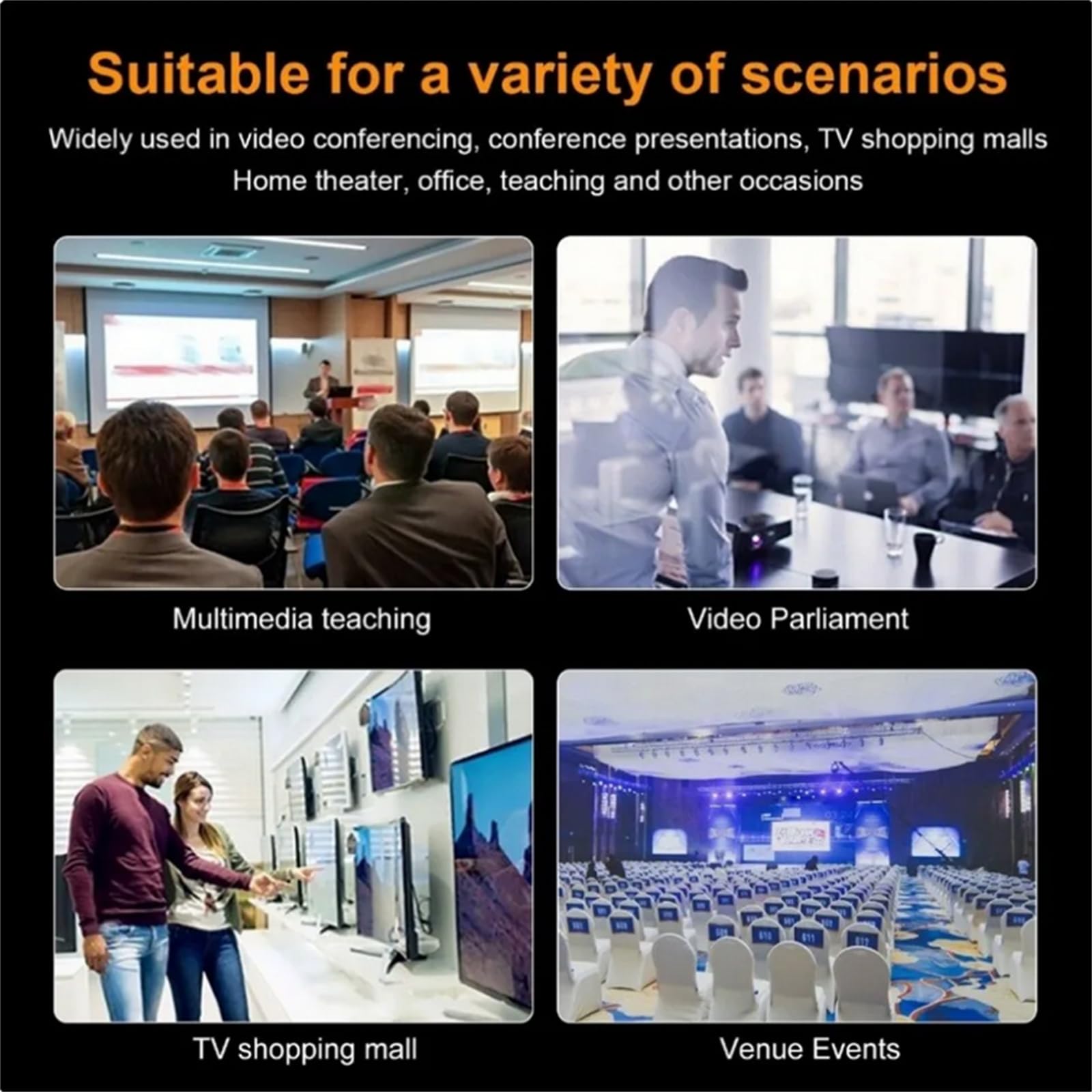 4Kx2K HDMI Splitter 1 in 4 Out, 1×4 HDMI Splitter Support 4K 30hz HDMI Video 3D for Laptpo PC TV