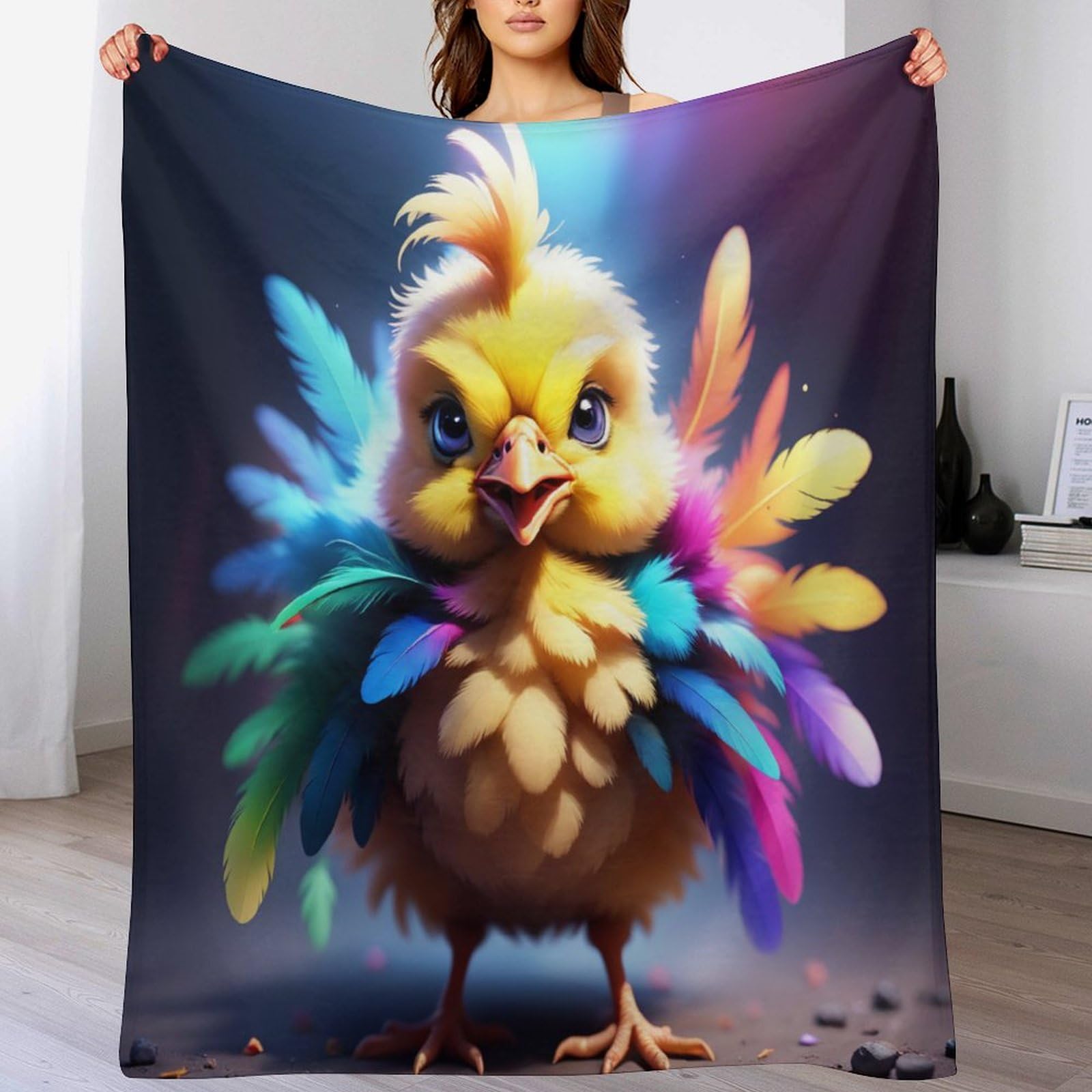 Couverture poulet mignon lavable en machine pour en finir avec les plaids rêches