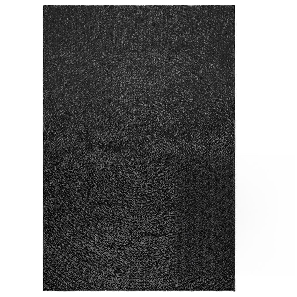 Dywan ZIZUR antracytowy, 120 x 170 cm, wygląd juty, płaska tkanina, polipropylen, do użytku wewnątrz i na zewnątrz, do salonu, jadalni, balkonu, tarasu, ogrodu, wytrzymały, łatwy w pielęgnacji