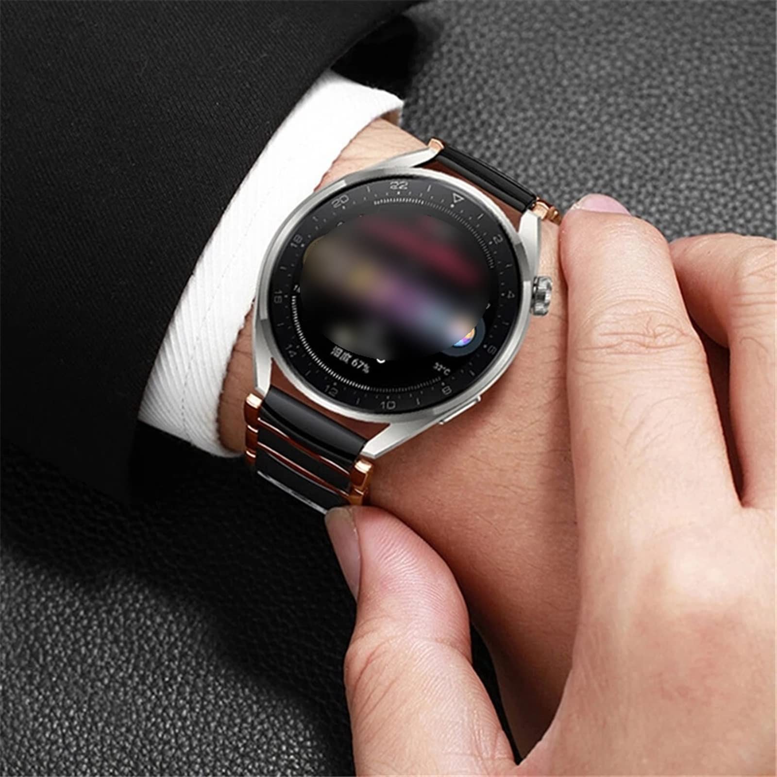 Cinturino in ceramica compatibile con Galaxy Watch 4 Classic 46mm 42mm Cinturini in acciaio inossidabile Bracciale in ceramica Cinturino Galaxy Watch4 44mm 40mm