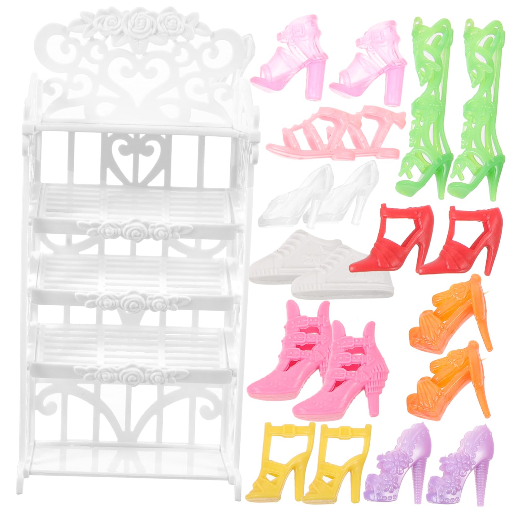 Mini étagère à Chaussures Pour Maison De Poupée - Lot De 2 - En Plastique - Décoration Et Accessoire Pour Poupées