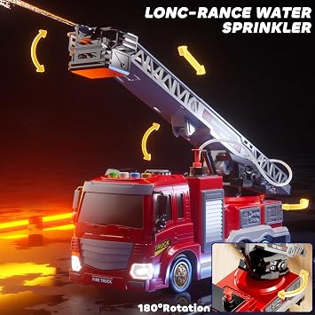 JUKUDAHU Fire Truck Toy for Kid 3-5 Years Old - Firetruck Toys