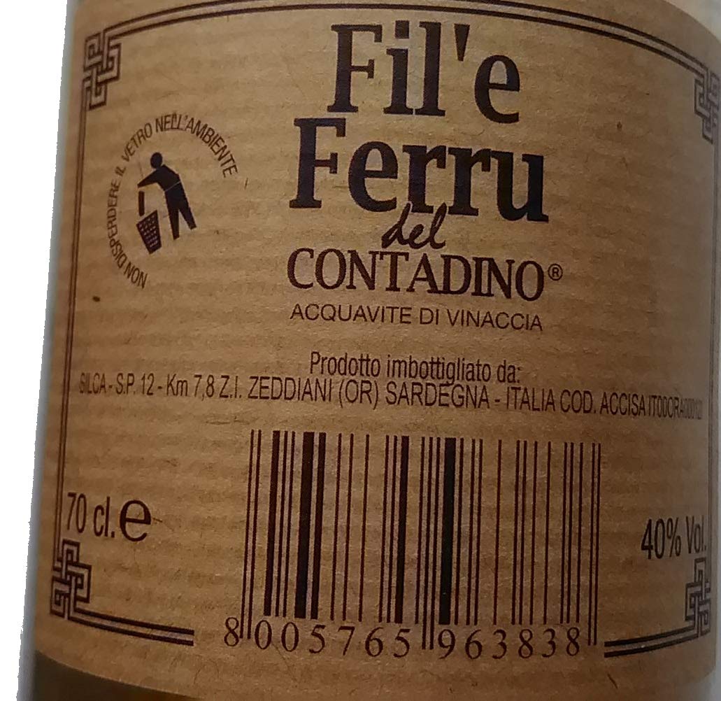 Fil'e Ferru del Contadino Acquavite di Vinaccia 70cl 40% vol