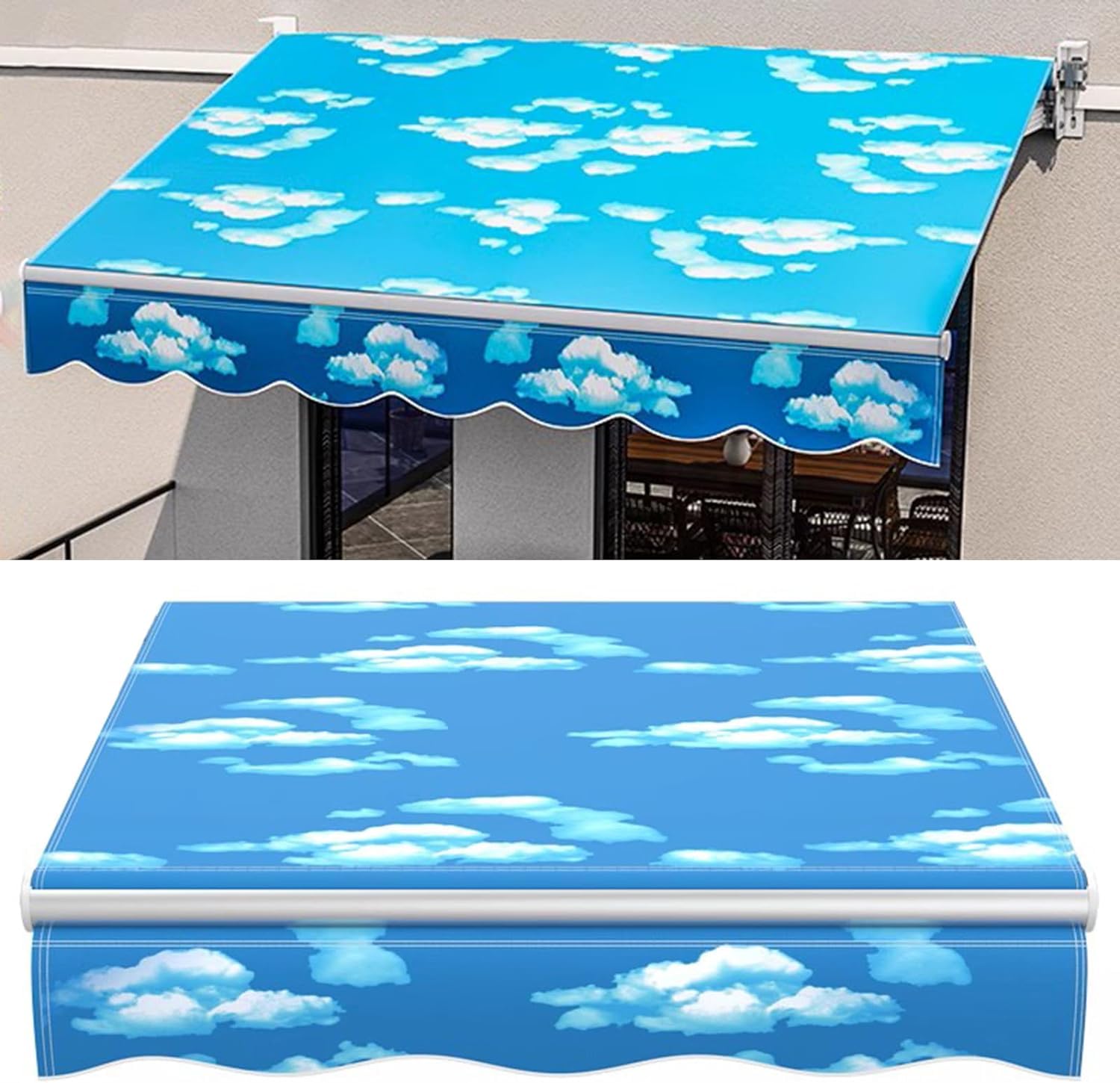 Toldo azul de patio de poliéster 280g con cubierta retráctil impermeable de 3x3 metros