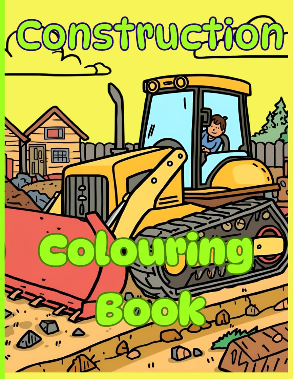 Construction Colouring Book: Fun and creative construction book for kids aged 4-12, 24 fun filled pages