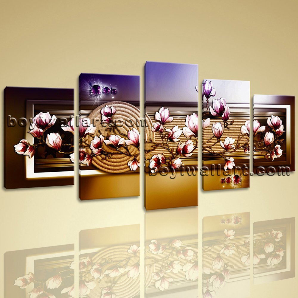 Extra Large Vibrant Flower Canvas Print Painting Modern