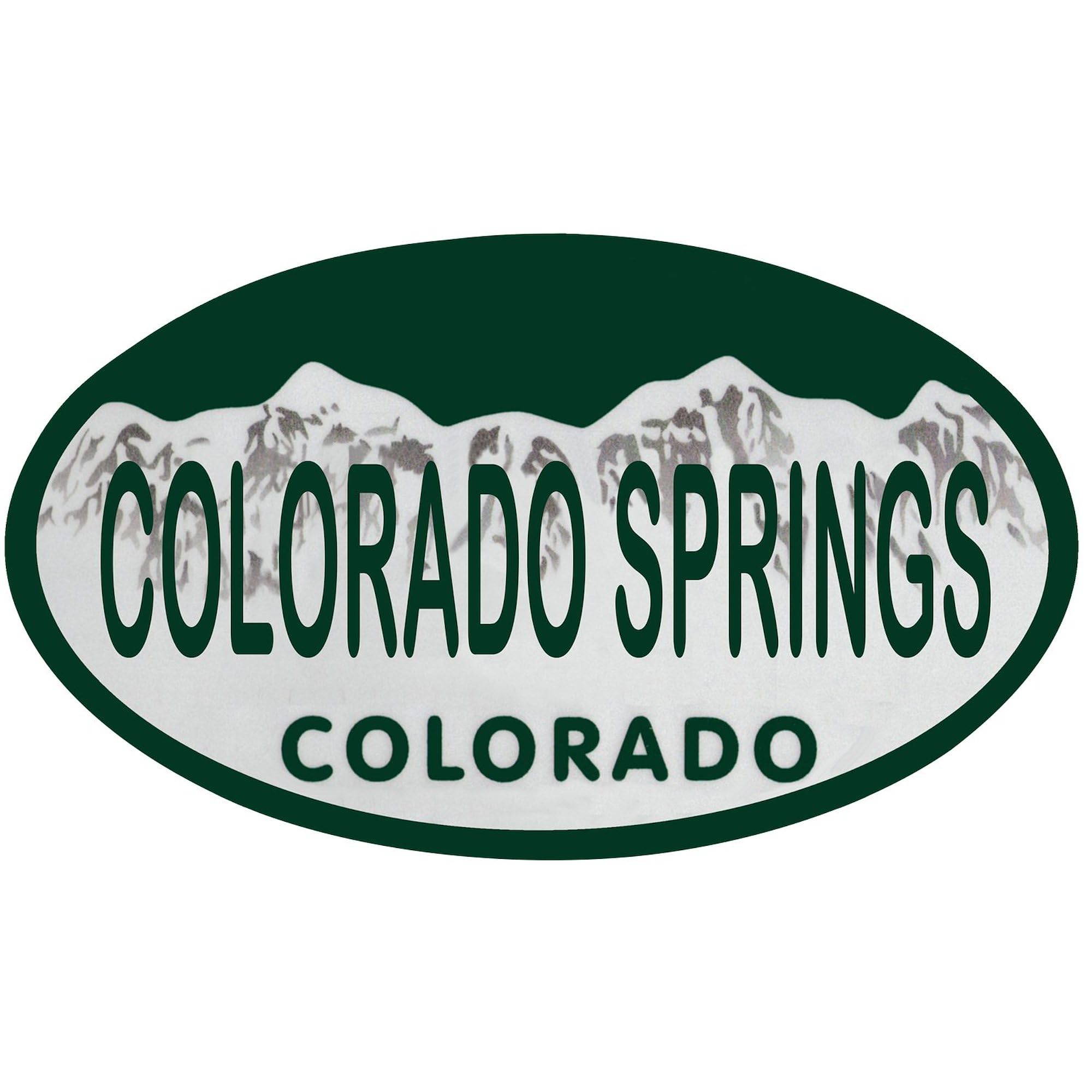 CafePress Colorado Springs Colo License Plate Oval Car Bumper Sticker