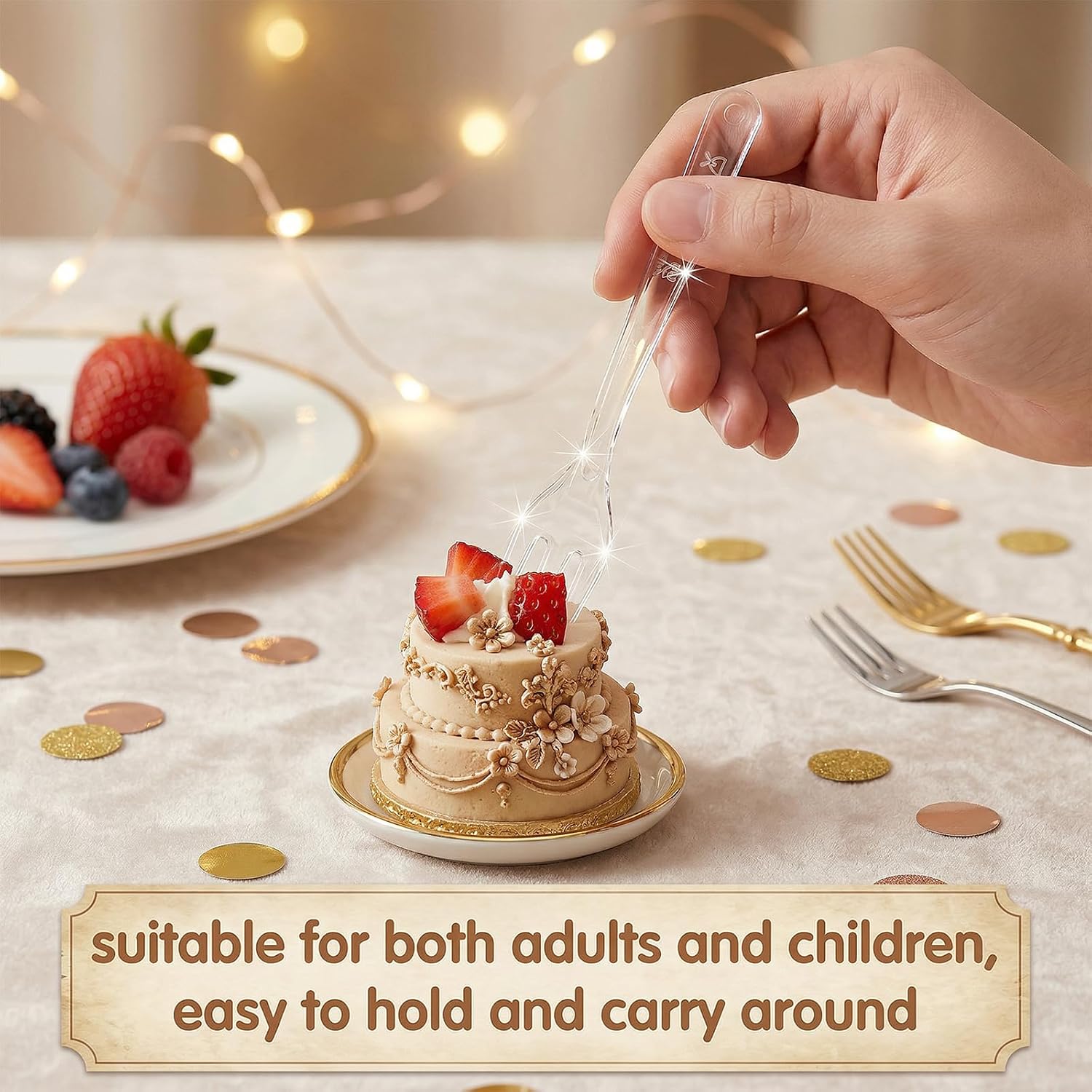 1000 Pcs Plastic Mini Forks 3.7 x 0.6 Inch Tiny Appetizer Fork Small Dessert Fork Disposable Appetizer Cocktail Tasting Forks Utensils for Fruit Dessert Cakes Serving Supply(Clear)