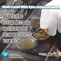 Vista 2 de White Inspection Gloves Nylon White Coin Jewelry Antiques Safety Working Gloves
