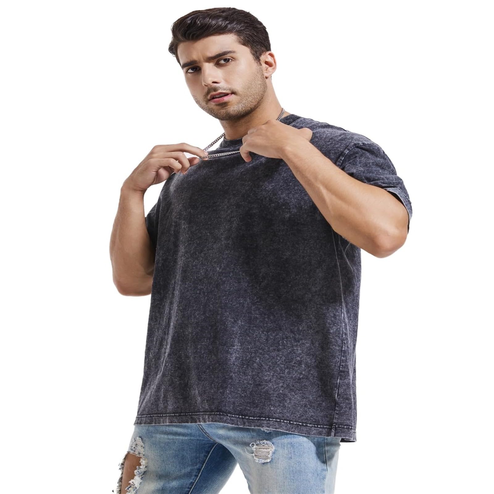 Camisetas básicas para hombre, 3 piezas, manga corta, verano, algodón, cuello redondo, corte regular, 3 piezas, camiseta de verano de manga corta para hombre, camiseta deportiva de gimnasio, ropa
