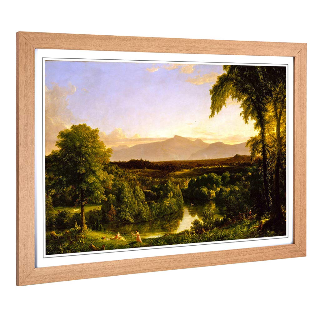 Big Box Art Framed Print of Thomas Cole Early Autumn View of Catskill Design | Wall Art Picture | Home Decor for Kitchen, Living Room, Bedroom, Hallway, Oak, A2 / 24.5x18 Inch / 62x45cm