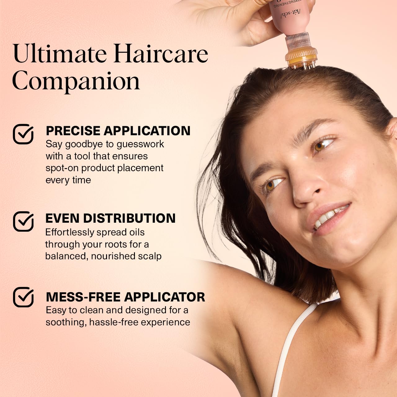 Kitsch Kopfhaut- & Haaröl-Applikator - Mit Edelstahlborsten - Kopfmassagegerät Kopfhaut, Präzise Serum und Ölverteilung für gleichmäßiges und sauberes Ölen - Ultimative Haarpflege - Terrakotta