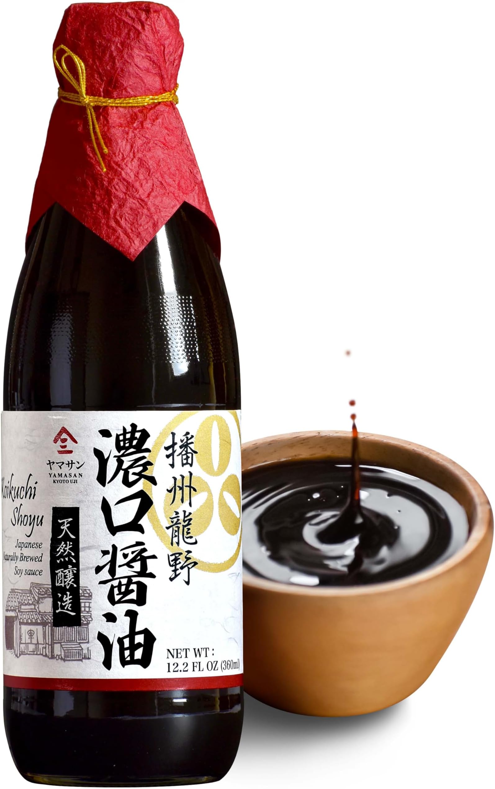- YAMASAN KYOTO UJI Soy Sauce Artisanal Classic 500 Days Aged, Japanese Premium Handmade, Naturally Brewed, No Additives, Non-GMO, Made in Japan (360ml)