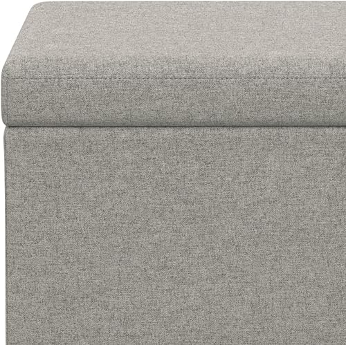 Miniatura 67 de Otomana rectangular de almacenamiento de cuero sintético Simpli Home Avalon., Madera, Gris pizarra Pizarra gris,Crema Satinado,Tanners Marrón,Negro